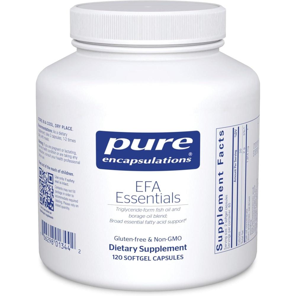 image:imagePure Encapsulations EFA Essentials TriglycerideForm Fish Oil and Borage Oil Blend 120 Softgel Capsules120 Count Pack of 1