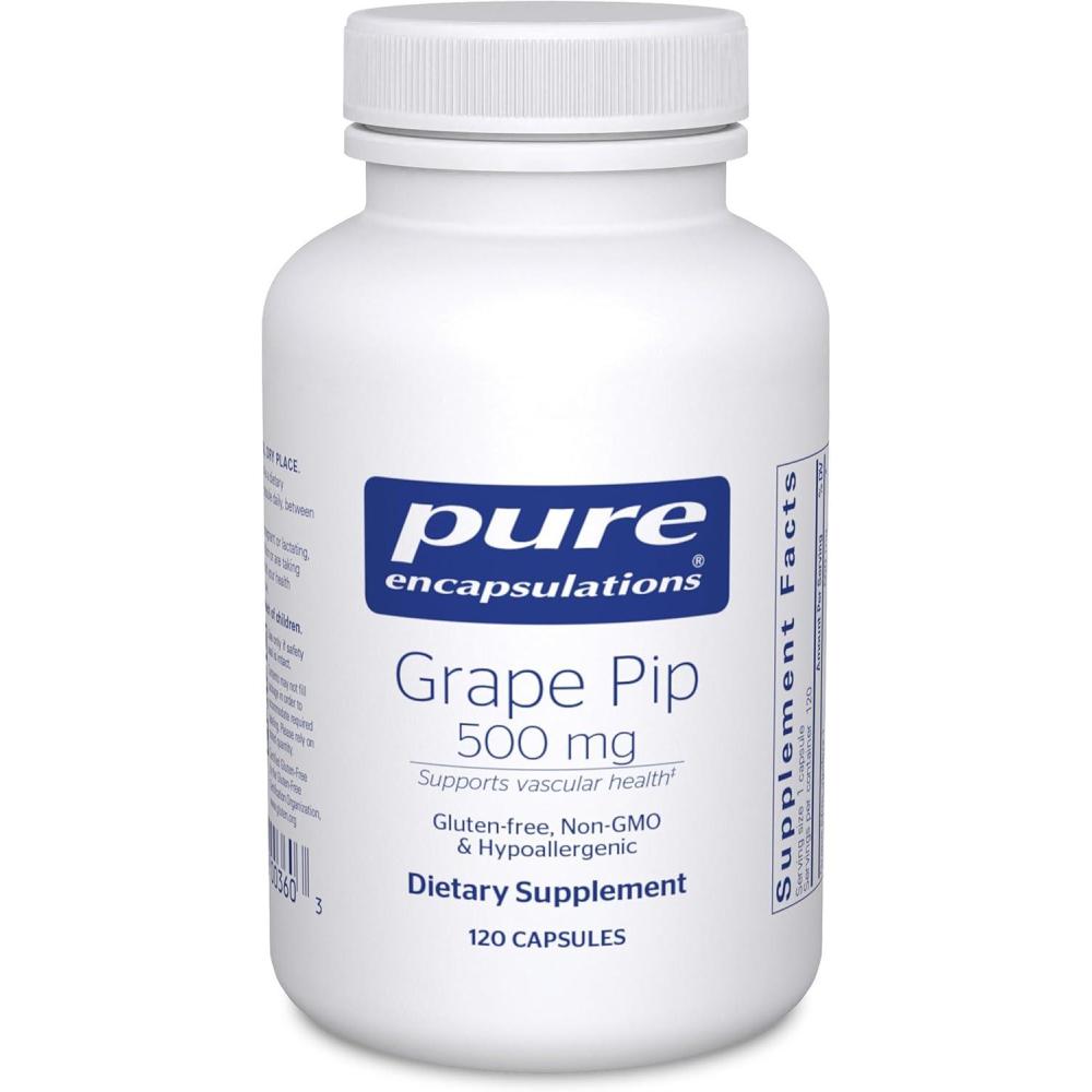 image:imagePure Encapsulations Grape Pip 500 mg Supports Vascular Health 120 Capsules