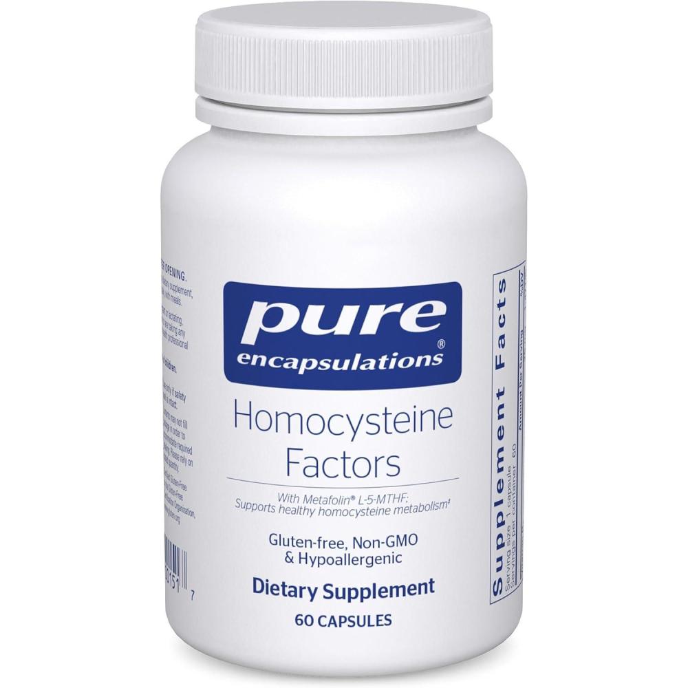 image:imagePure Encapsulations Homocysteine Factors Supplement to Support Normal Homocysteine Levels and Cardiovascular Health 60 Capsules60 Count Pack of 1