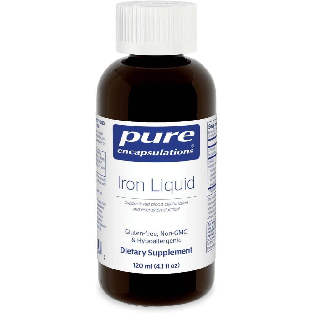 image:imagePure Encapsulations Iron Liquid Hypoallergenic Supplement Supports Hemoglobin and Myoglobin Function 41 fl oz