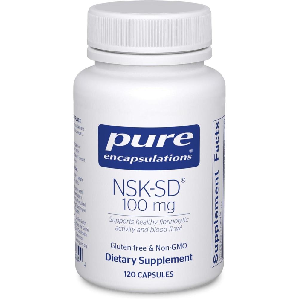 image:imagePure Encapsulations NSKSD 100 mg Nattokinase for Normal Blood Circulation Supports Fibrinolytic Activity Gluten Free amp NonGMO 60 Capsules120 Count Pack of 1