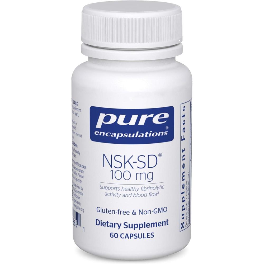image:imagePure Encapsulations NSKSD 100 mg Nattokinase for Normal Blood Circulation Supports Fibrinolytic Activity Gluten Free amp NonGMO 60 Capsules60 Count Pack of 1