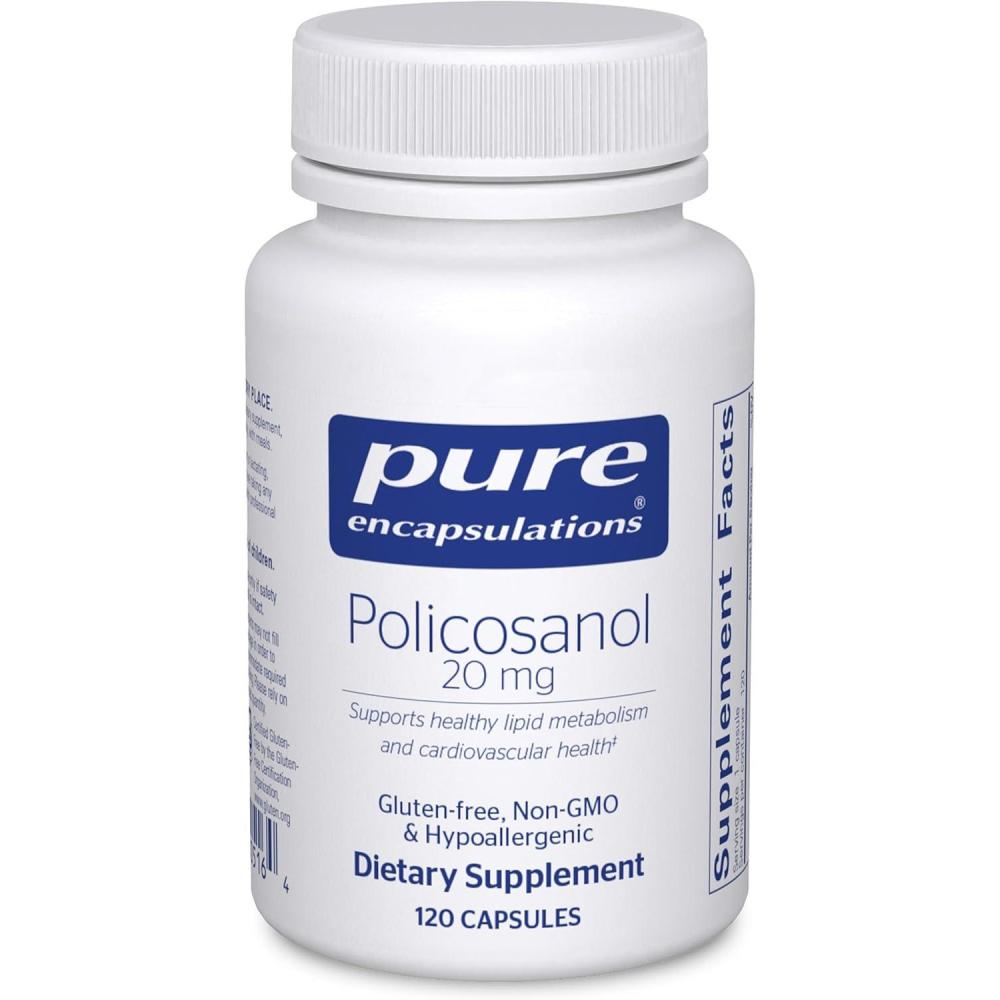 image:imagePure Encapsulations Policosanol 20 mg Hypoallergenic Supplement Supports Healthy Lipid Metabolism and Cardiovascular Function 120 Capsules120 Count Pack of 1