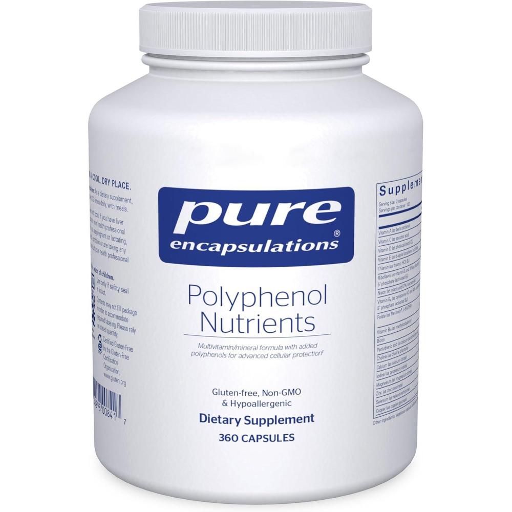image:imagePure Encapsulations Polyphenol Nutrients Hypoallergenic Nutrient Dense MultivitaminMineral Formula 180 Capsules360 Count Pack of 1