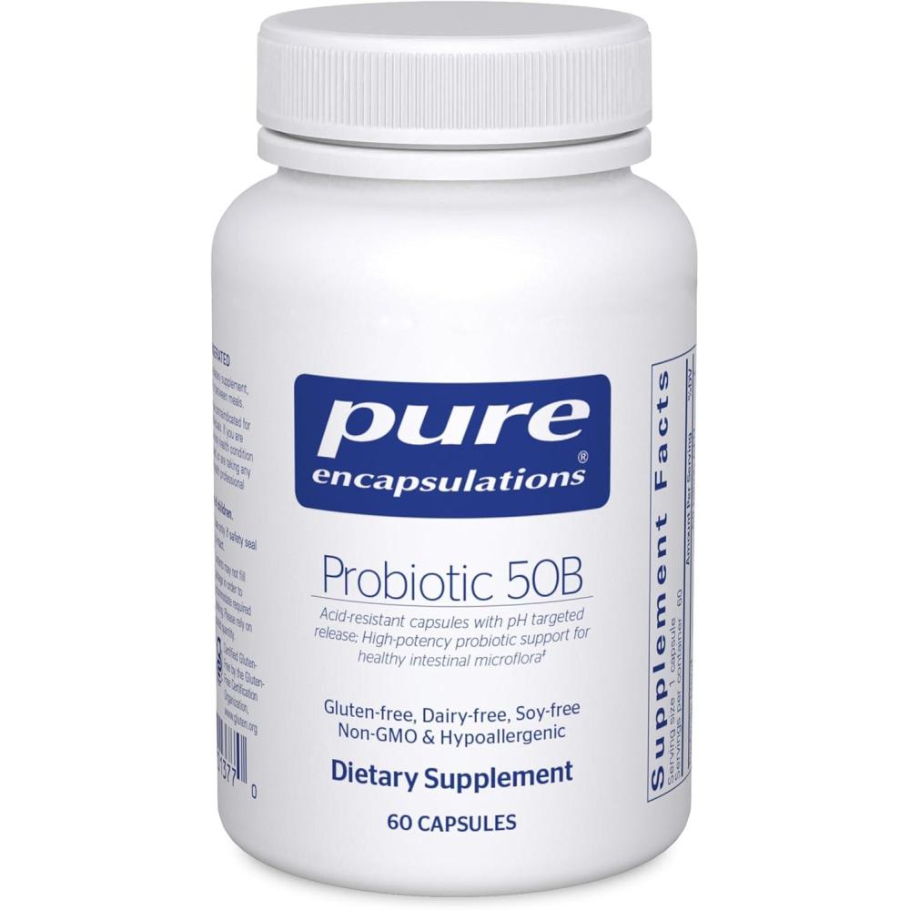 image:imagePure Encapsulations Probiotic 50B Digestive Health Probiotic Immune Supplement AcidResistant Capsules Gluten Free amp NonGMO 60 Capsules