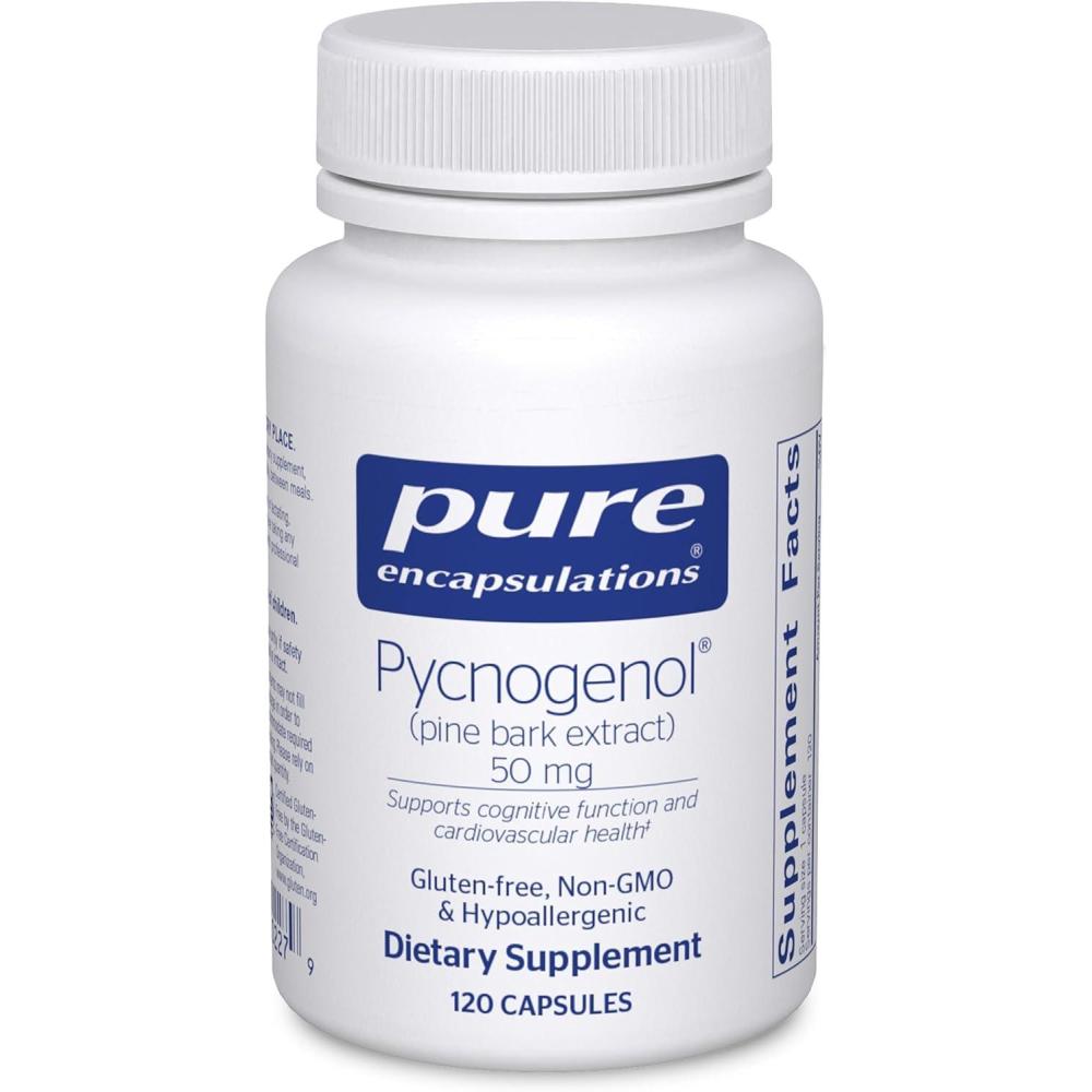 image:imagePure Encapsulations Pycnogenol Pine Bark Extract 50 mg Hypoallergenic Supplement to Support Cognitive Function and Cardiovascular Health 60 Capsules120 Count Pack of 1