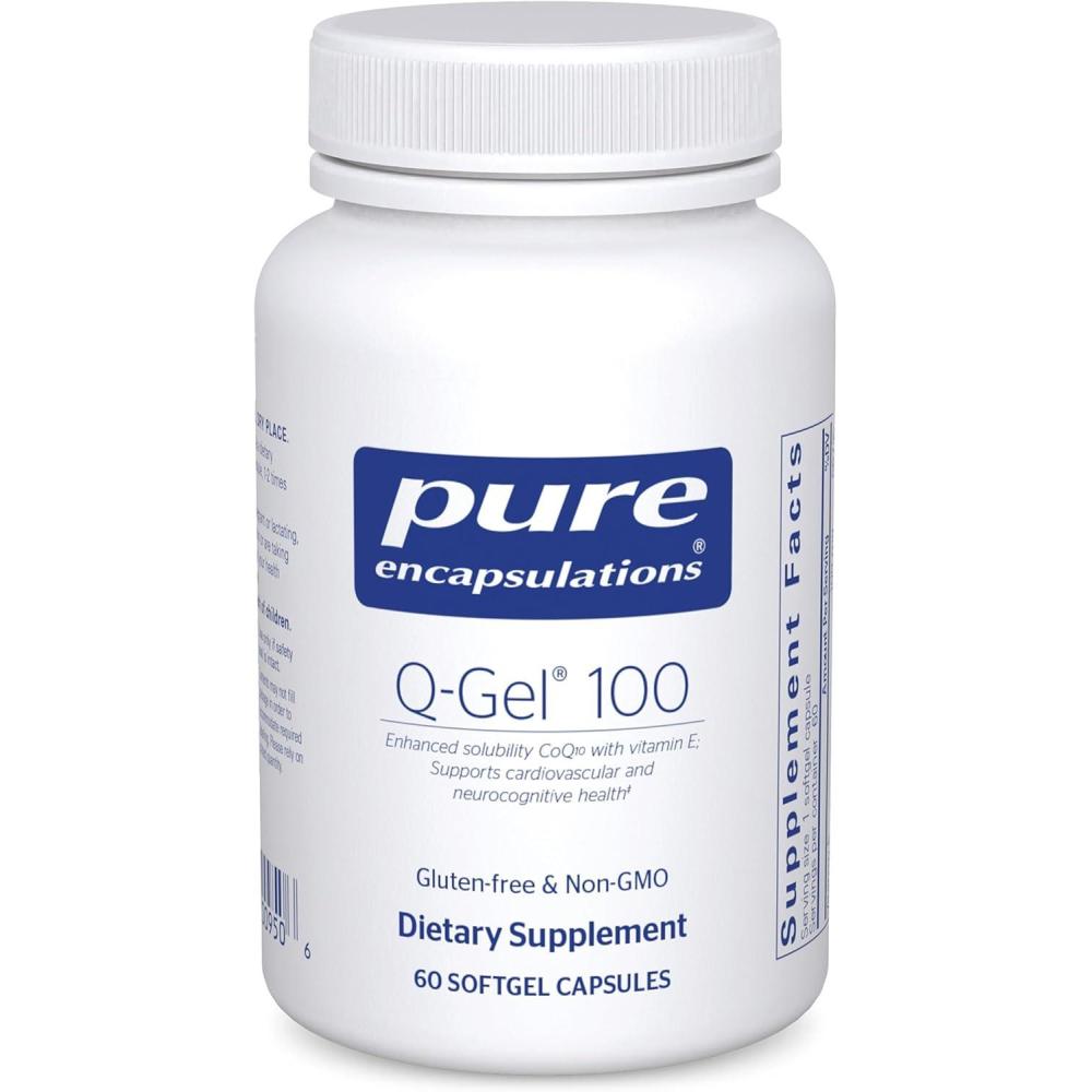 image:imagePure Encapsulations QGel 100 Hydrosoluble CoQ10 CoQ10 with Vitamin E to Enhance Solubility 60 Softgel CapsulesStandard Packaging