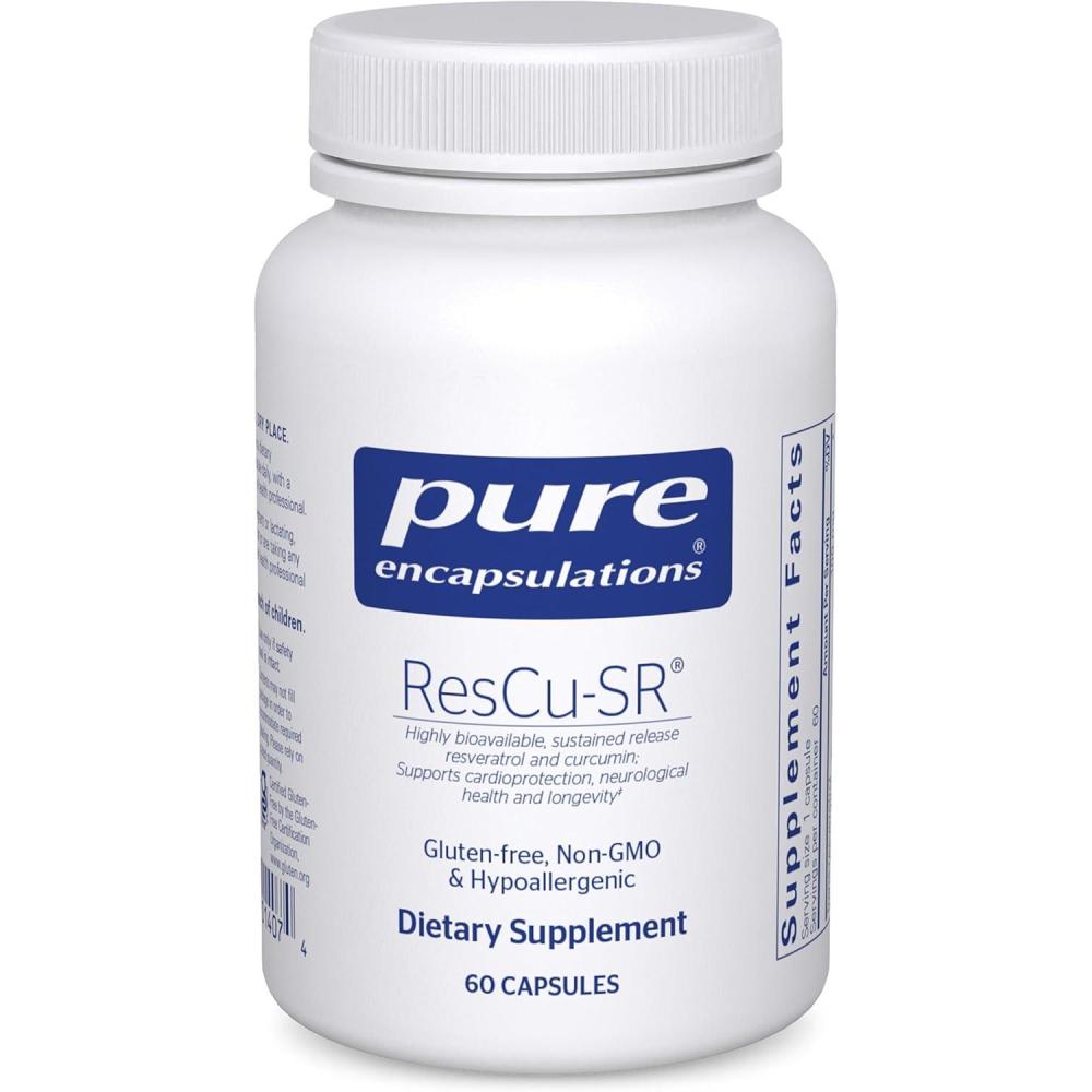 image:imagePure Encapsulations ResCuSR Hypoallergenic Dietary Supplement for Longevity Cardio Support and Neurological Health 60 CapsulesStandard Packaging