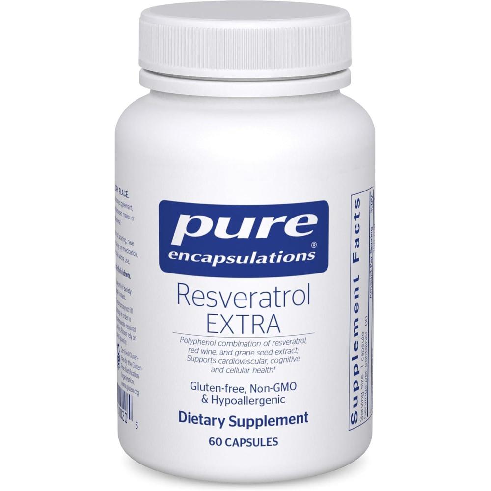 image:imagePure Encapsulations Resveratrol EXTRA 100 mg TransResveratrol For Healthy Cellular amp Cardiovascular Function Antioxidants Supplement NonGMO amp Gluten Free 60 Capsules60 Count Pack of 1
