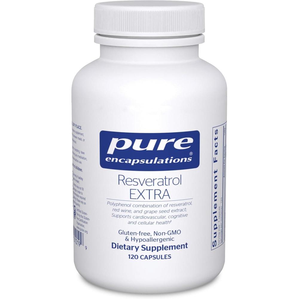 image:imagePure Encapsulations Resveratrol EXTRA 100 mg TransResveratrol For Healthy Cellular amp Cardiovascular Function Antioxidants Supplement NonGMO amp Gluten Free 60 Capsules120 Count Pack of 1