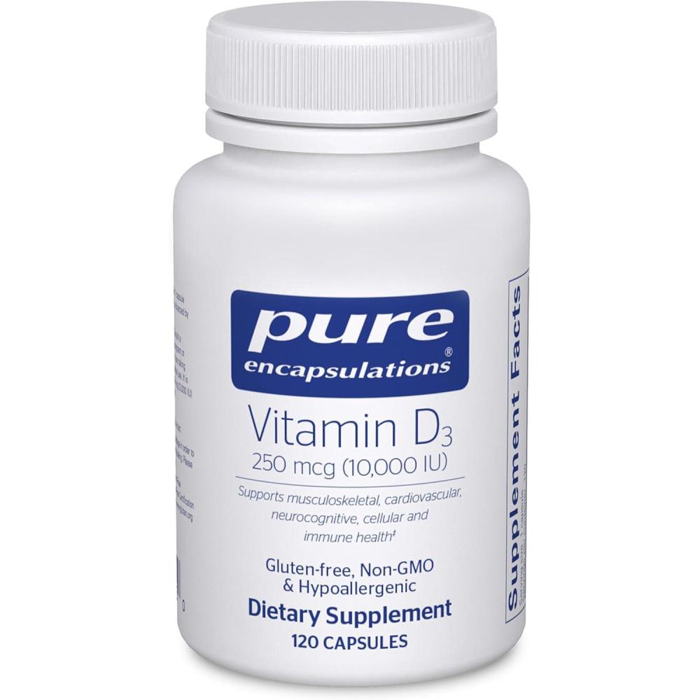 image:imagePure Encapsulations Vitamin D3 250 mcg 10000 IU  Supplement to Support Bone Joint Breast Heart Colon amp Immune Health  with Premium Vitamin D  60 Capsules120 Count Pack of 1
