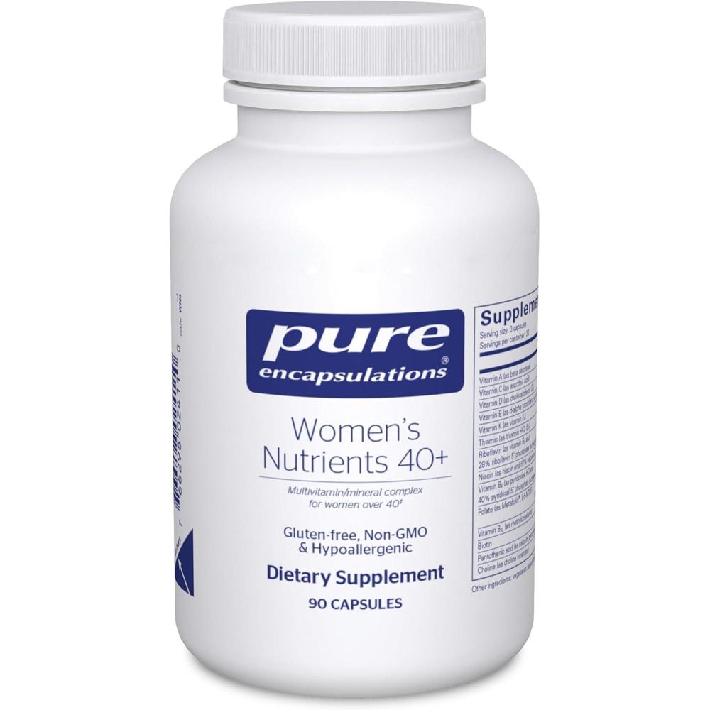 image:imagePure Encapsulations Womens Nutrients 40  Multivitamin for Women Over 40 to Support Urinary Tract Health Breast Cell Health amp Eye Integrity Vitamin C amp E  GlutenFree amp NonGMO  360 Capsules90 Count Pack of 1