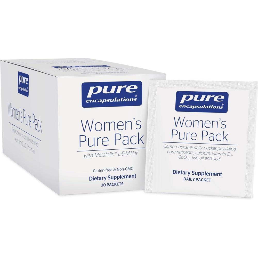 image:imagePure Encapsulations Womens Pure Pack for Women Over 40 Bone Heart Eye amp Breast Health with Calcium DHA EPA amp CoQ10 OnceDaily 30 Packets