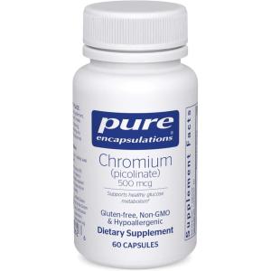 Pure Encapsulations Chromium (Picolinate) 500 mcg – for Lipid & Carbohydrate Metabolism* – Mineral Supplement – Superior Absorption Chromium Supplement – Vegan & Gluten Free – 180 Capsules(60 Count (Pack of 1))
