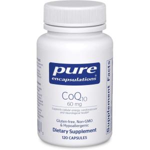 Pure Encapsulations CoQ10 60 mg | Coenzyme Q10 Supplement for Energy, Antioxidants, Brain and Cellular Health, Cognition, and Cardiovascular Support* | 250 Capsules(120 Count (Pack of 1))