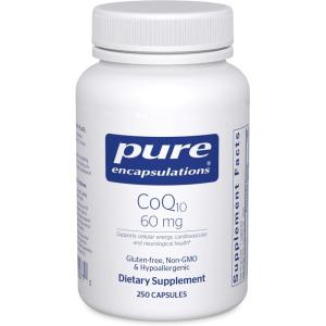 Pure Encapsulations CoQ10 60 mg | Coenzyme Q10 Supplement for Energy, Antioxidants, Brain and Cellular Health, Cognition, and Cardiovascular Support* | 250 Capsules(250 Count (Pack of 1))