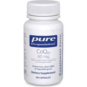 Pure Encapsulations CoQ10 60 mg | Coenzyme Q10 Supplement for Energy, Antioxidants, Brain and Cellular Health, Cognition, and Cardiovascular Support* | 250 Capsules(60 Count (Pack of 1))
