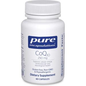 Pure Encapsulations CoQ10-250 mg CoQ10 – Brain Support Supplement* – Mitochondrial & Cellular Energy Support* – Non-GMO & Vegetarian – 60 Capsules