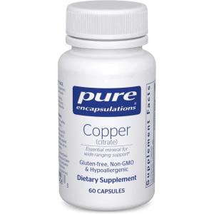 Pure Encapsulations Copper (Citrate) | Highly Bioavailable Form of Copper | 60 Capsules
