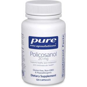 Pure Encapsulations Policosanol 20 mg | Hypoallergenic Supplement Supports Healthy Lipid Metabolism and Cardiovascular Function | 120 Capsules(120 Count (Pack of 1))