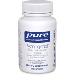 Pure Encapsulations Pycnogenol (Pine Bark Extract) 50 mg | Hypoallergenic Supplement to Support Cognitive Function and Cardiovascular Health | 60 Capsules(120 Count (Pack of 1))