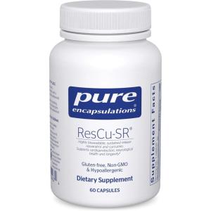 Pure Encapsulations ResCu-SR | Hypoallergenic Dietary Supplement for Longevity, Cardio Support and Neurological Health | 60 Capsules(Standard Packaging)