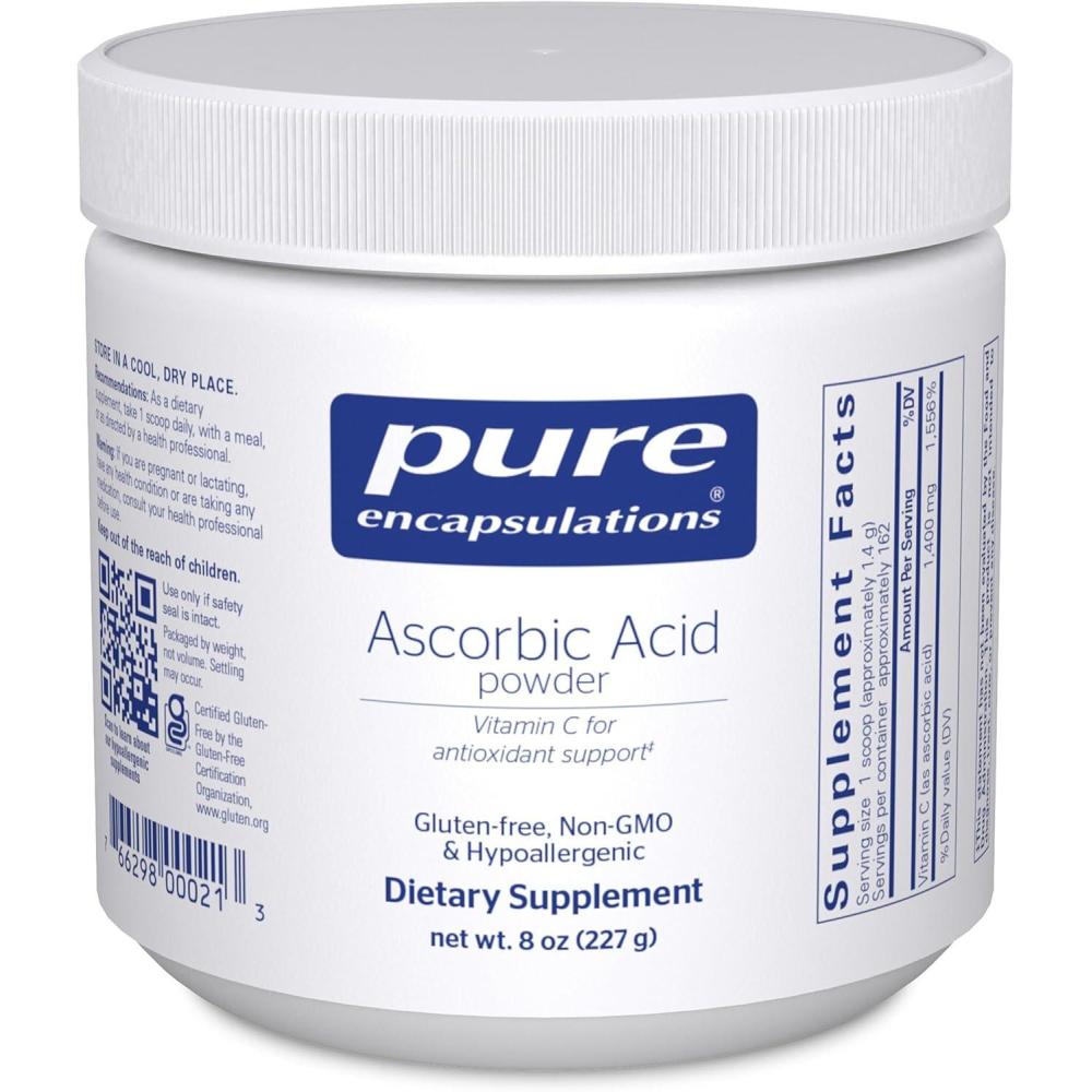 image:imagePure Encapsulations Ascorbic Acid Powder Hypoallergenic Vitamin C Supplement for Antioxidant Support 8 Ounces