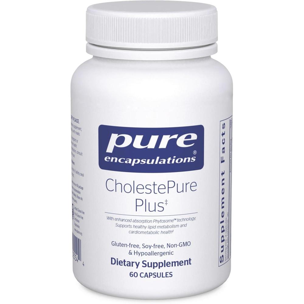 image:imagePure Encapsulations CholestePure Plus 120s Supports Lipid Metabolism amp Heart Health Berberine Supplement with Citrus Bergamot Gluten Free amp NonGMO 60 Capsules60 Count Pack of 1