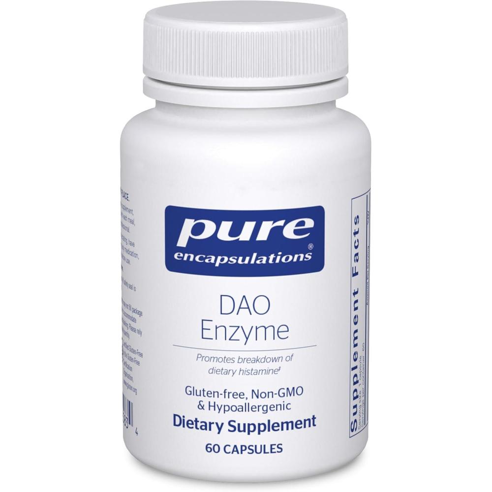 image:imagePure Encapsulations DAO Enzyme Histamine Breakdown Digestion Support Supplement Ease Digestive Discomfort amp Skin Sensitivity AllergenFree Health Supplement 60 Capsules